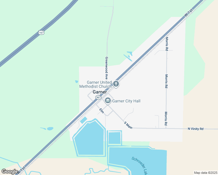 map of restaurants, bars, coffee shops, grocery stores, and more near in Garner