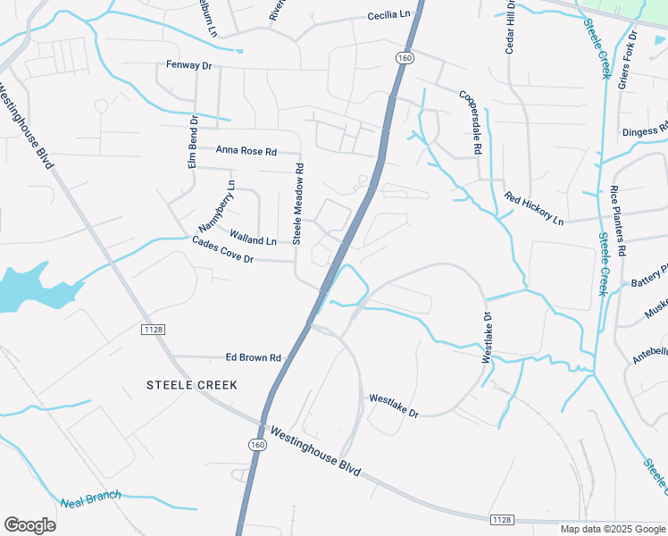 map of restaurants, bars, coffee shops, grocery stores, and more near 11004 Steele Creek Road in Charlotte