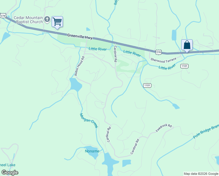 map of restaurants, bars, coffee shops, grocery stores, and more near 34 Tanager Court in Brevard