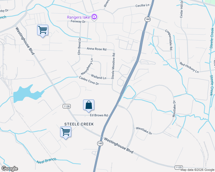 map of restaurants, bars, coffee shops, grocery stores, and more near 4417 Cades Cove Drive in Charlotte