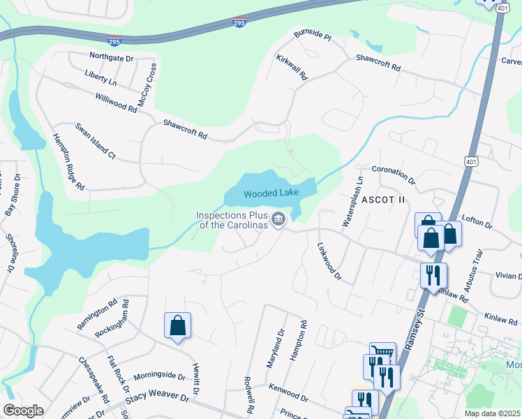 map of restaurants, bars, coffee shops, grocery stores, and more near 334 Ridgeway Court in Fayetteville