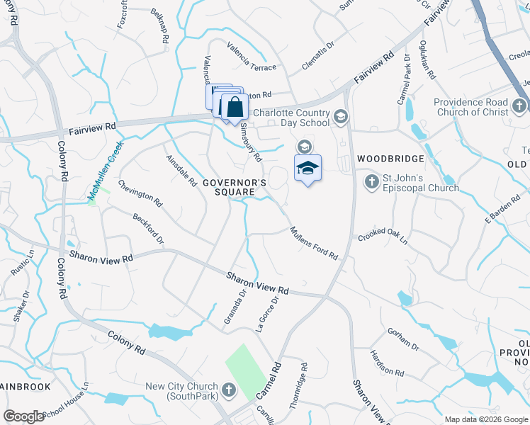 map of restaurants, bars, coffee shops, grocery stores, and more near in Charlotte