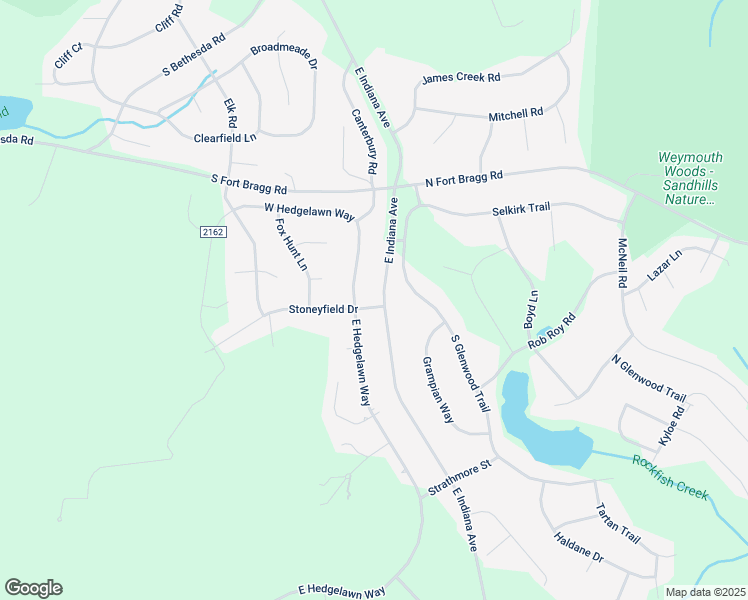 map of restaurants, bars, coffee shops, grocery stores, and more near 1770 East Indiana Avenue in Southern Pines