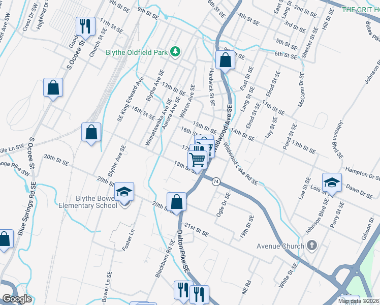 map of restaurants, bars, coffee shops, grocery stores, and more near 904 17th Street Southeast in Cleveland