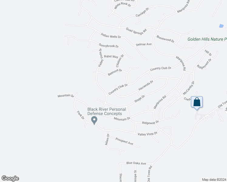 map of restaurants, bars, coffee shops, grocery stores, and more near 21720 Hacienda Drive in Golden Hills
