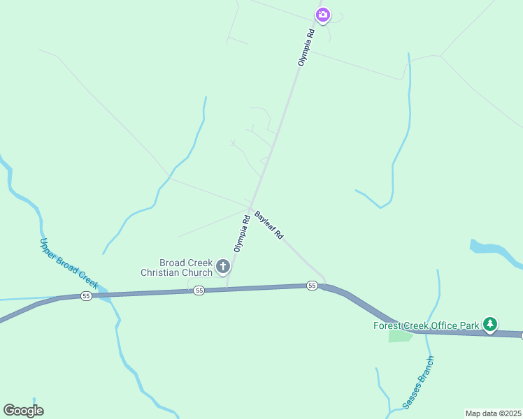 map of restaurants, bars, coffee shops, grocery stores, and more near 404 Bayleaf Road in New Bern