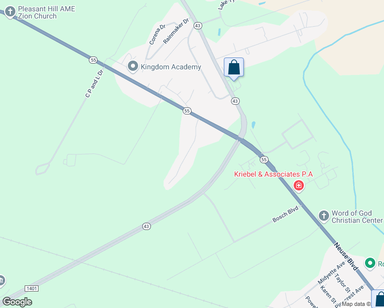 map of restaurants, bars, coffee shops, grocery stores, and more near 175 Hillmont Road in New Bern