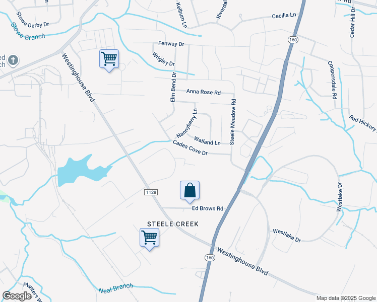 map of restaurants, bars, coffee shops, grocery stores, and more near 4601 Cades Cove Drive in Charlotte