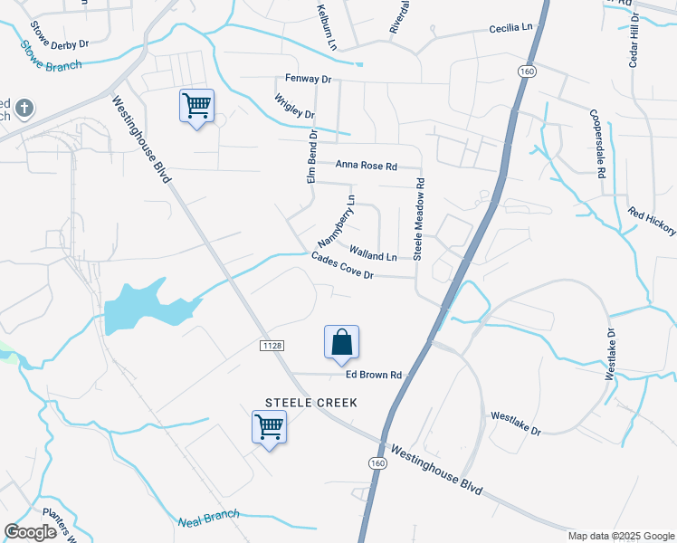 map of restaurants, bars, coffee shops, grocery stores, and more near 4601 Cades Cove Drive in Charlotte