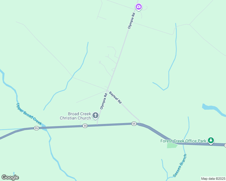 map of restaurants, bars, coffee shops, grocery stores, and more near 404 Bayleaf Road in New Bern