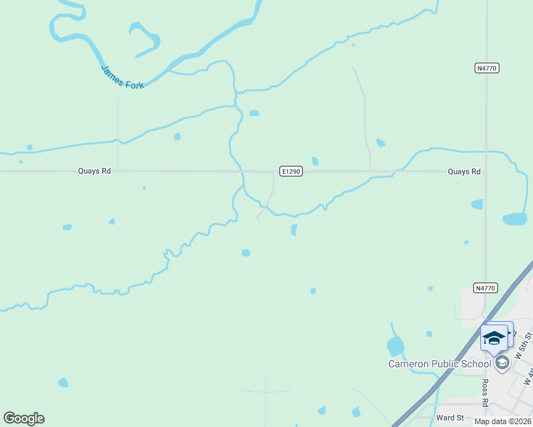 map of restaurants, bars, coffee shops, grocery stores, and more near 16729 Quays Road in Cameron