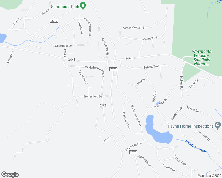 map of restaurants, bars, coffee shops, grocery stores, and more near 1721 East Indiana Avenue in Southern Pines