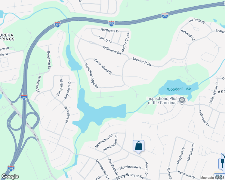 map of restaurants, bars, coffee shops, grocery stores, and more near 2925 Hampton Ridge Road in Fayetteville