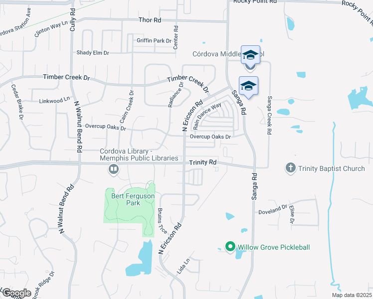 map of restaurants, bars, coffee shops, grocery stores, and more near 8637 Eagle View Drive in Memphis