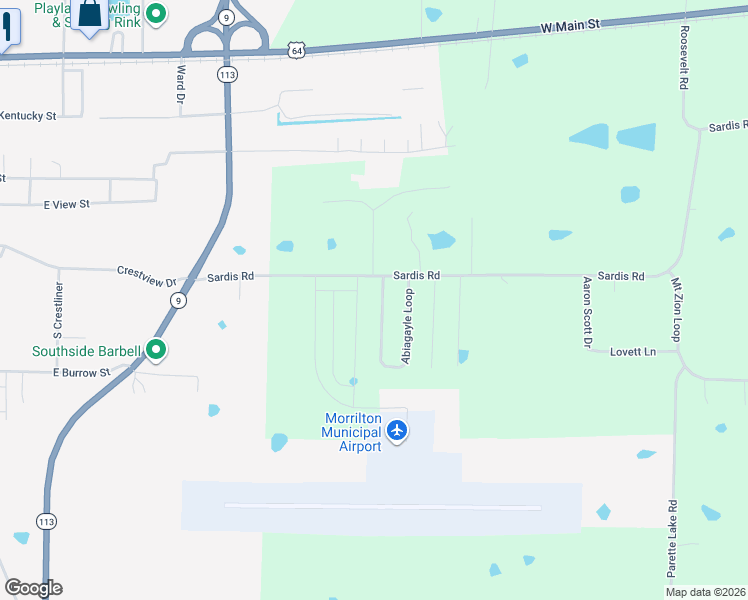 map of restaurants, bars, coffee shops, grocery stores, and more near 10 Abiagayle Loop in Morrilton