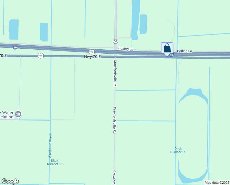 map of restaurants, bars, coffee shops, grocery stores, and more near 203 Crawfordsville Road in Proctor
