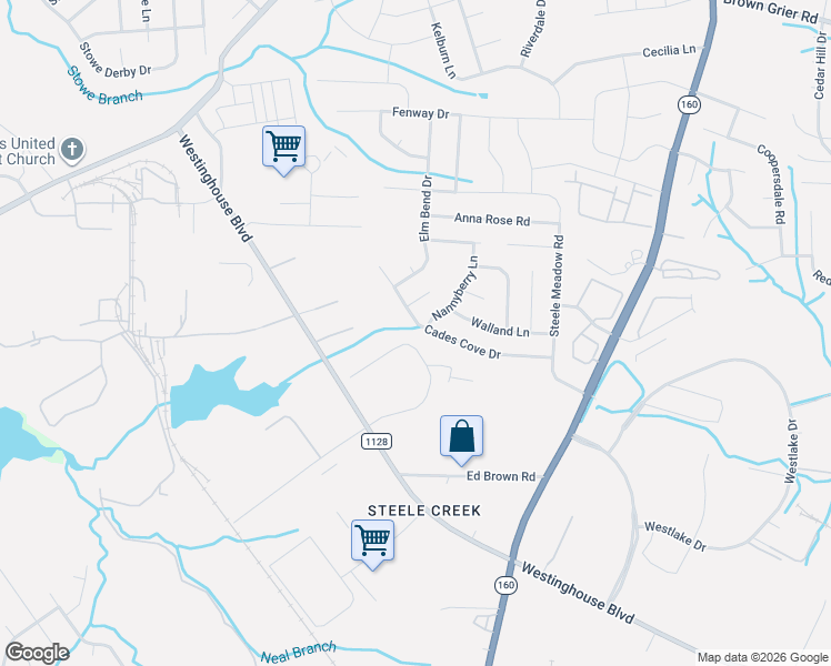 map of restaurants, bars, coffee shops, grocery stores, and more near 4629 Cades Cove Drive in Charlotte