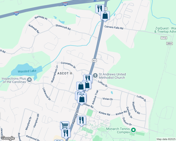 map of restaurants, bars, coffee shops, grocery stores, and more near 106 Girard Avenue in Fayetteville