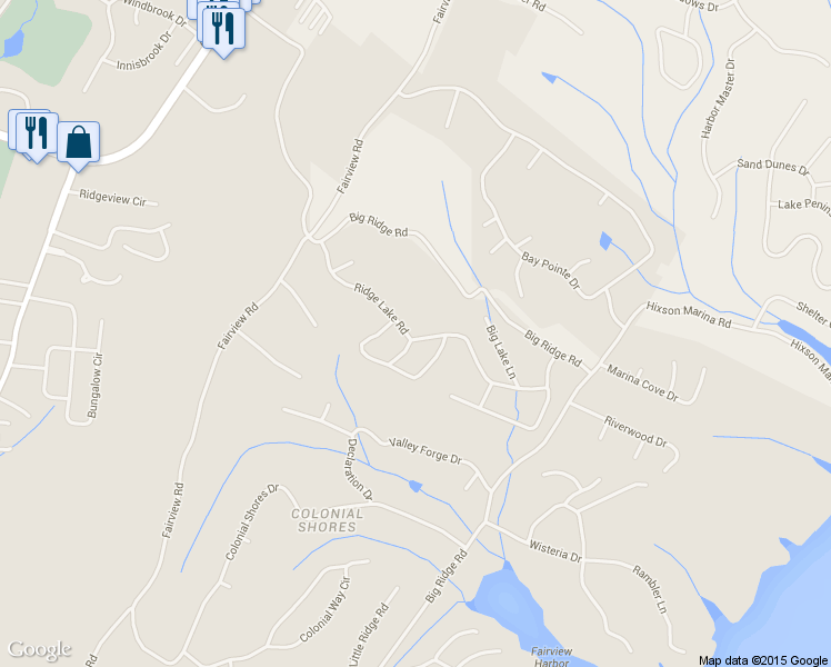 map of restaurants, bars, coffee shops, grocery stores, and more near 6414 Ridge Lake Road in Chattanooga