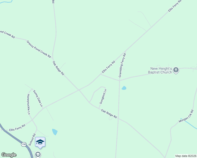 map of restaurants, bars, coffee shops, grocery stores, and more near 542 Ellis Ferry Road in Gaffney