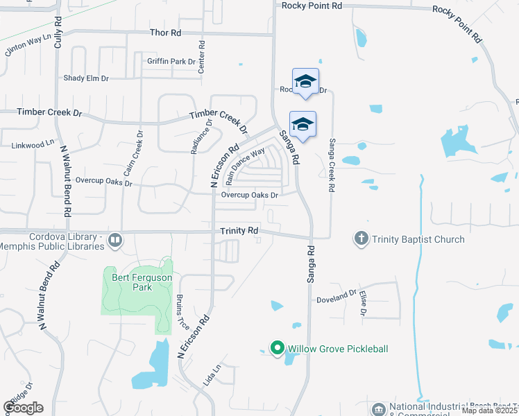map of restaurants, bars, coffee shops, grocery stores, and more near 8731 Eagle View Drive in Memphis