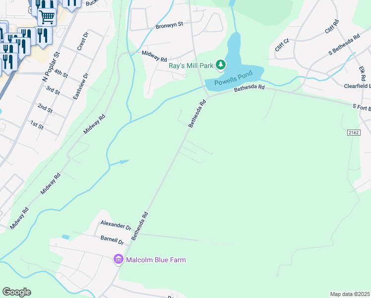 map of restaurants, bars, coffee shops, grocery stores, and more near 902 Heather Trail in Aberdeen
