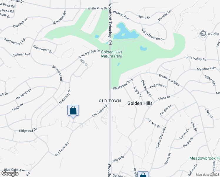 map of restaurants, bars, coffee shops, grocery stores, and more near Woodford-Tehachapi Road & Westwood Boulevard in Tehachapi
