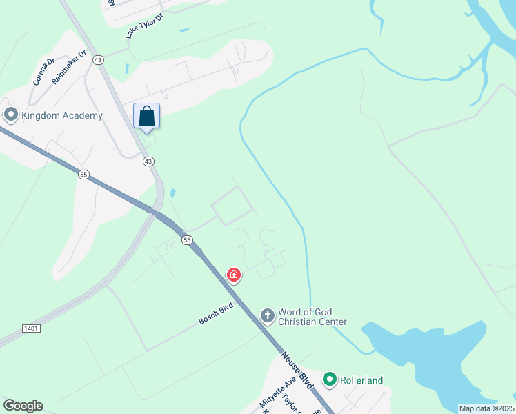 map of restaurants, bars, coffee shops, grocery stores, and more near 307 Woolard Trail in New Bern