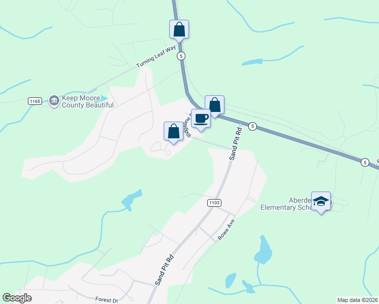 map of restaurants, bars, coffee shops, grocery stores, and more near 210 Ridgeline Road in Aberdeen