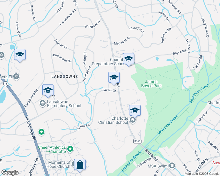 map of restaurants, bars, coffee shops, grocery stores, and more near in Charlotte