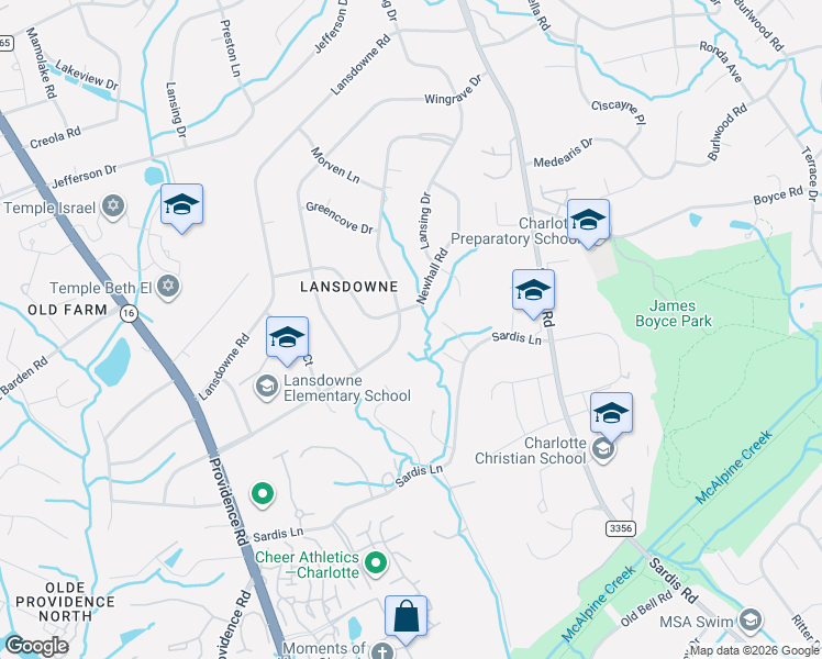 map of restaurants, bars, coffee shops, grocery stores, and more near in Charlotte