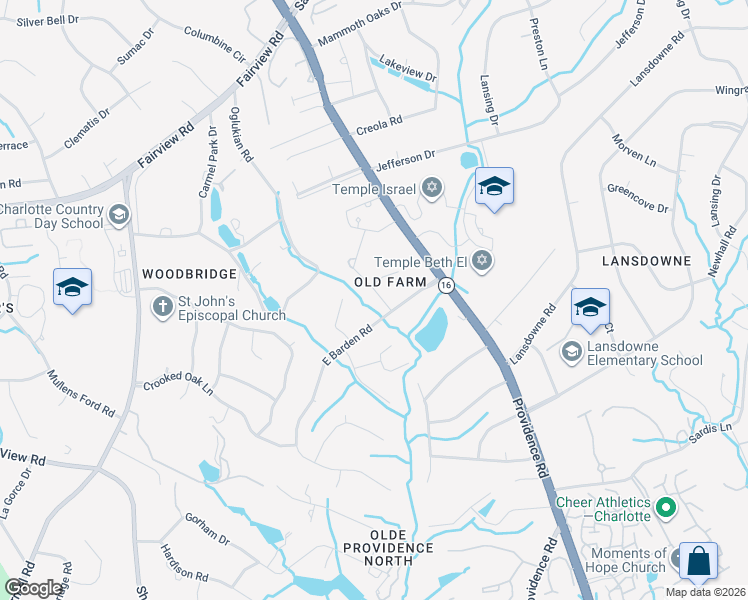 map of restaurants, bars, coffee shops, grocery stores, and more near 5022 Broken Saddle Lane in Charlotte