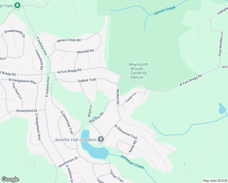 map of restaurants, bars, coffee shops, grocery stores, and more near 204 McNeil Road in Southern Pines