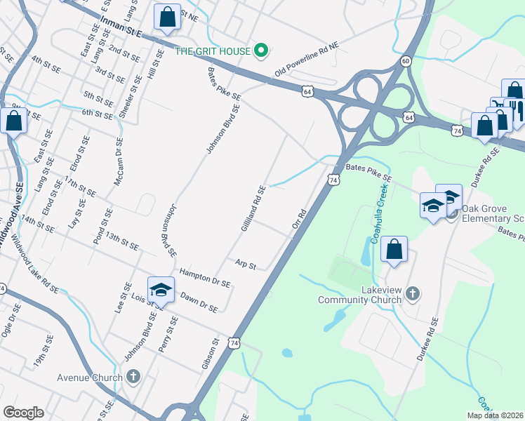 map of restaurants, bars, coffee shops, grocery stores, and more near 2035 Newton Road in Cleveland