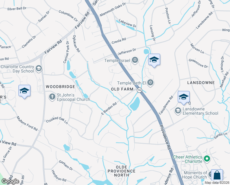 map of restaurants, bars, coffee shops, grocery stores, and more near 5022 Broken Saddle Ln in Charlotte