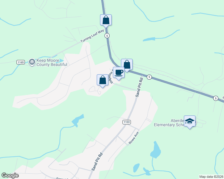 map of restaurants, bars, coffee shops, grocery stores, and more near 210 Ridgeline Road in Aberdeen