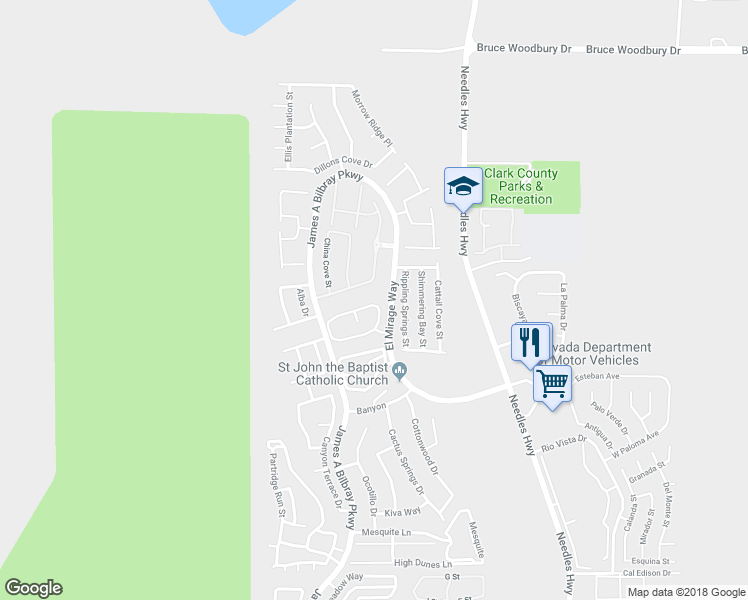 map of restaurants, bars, coffee shops, grocery stores, and more near 2194 Camel Mesa Drive in Laughlin