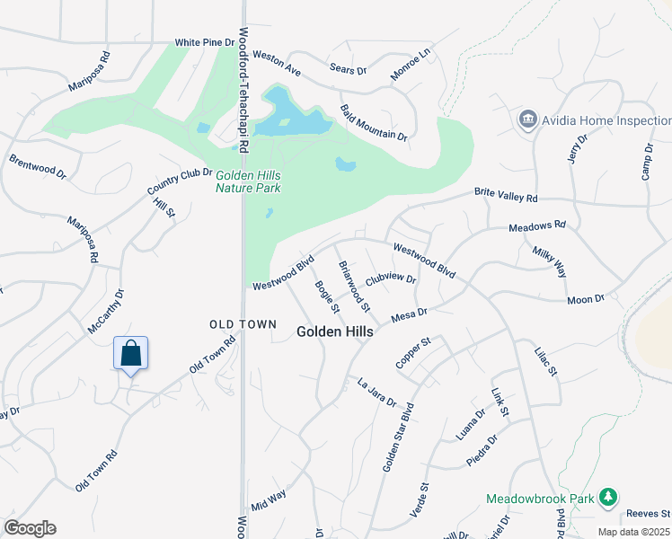 map of restaurants, bars, coffee shops, grocery stores, and more near 22401 Briarwood Street in Tehachapi