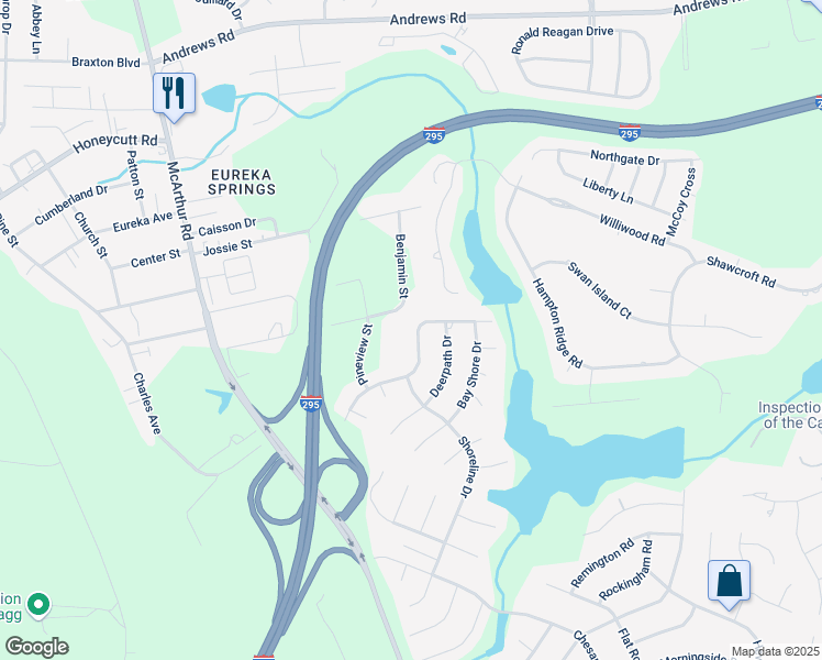 map of restaurants, bars, coffee shops, grocery stores, and more near 418 Saddle Ridge Road in Fayetteville