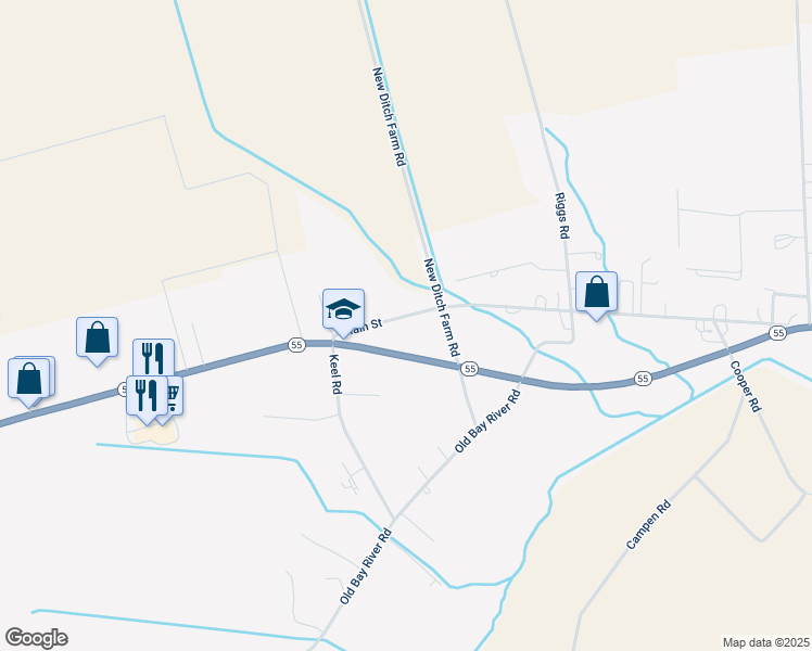 map of restaurants, bars, coffee shops, grocery stores, and more near 203 Main Street in Alliance