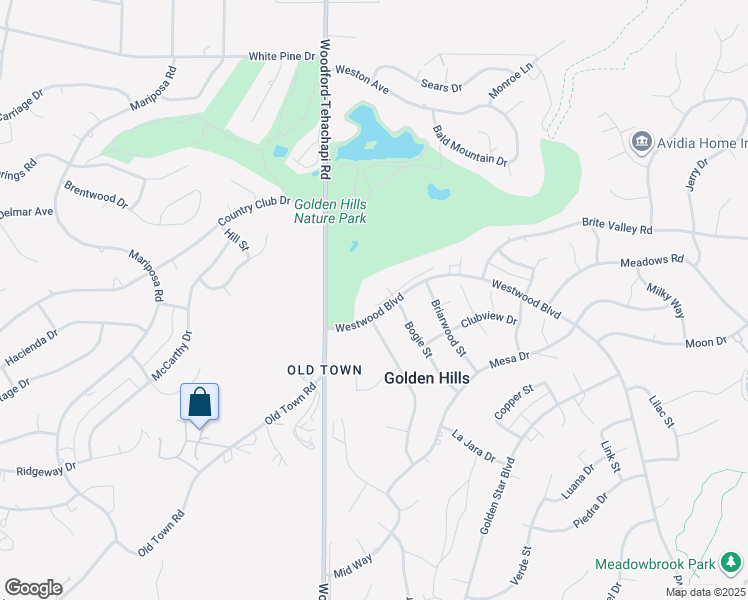 map of restaurants, bars, coffee shops, grocery stores, and more near 22814 Westwood Boulevard in Tehachapi