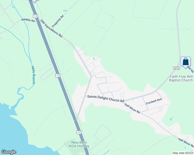 map of restaurants, bars, coffee shops, grocery stores, and more near 380 Old Vanceboro Road in New Bern