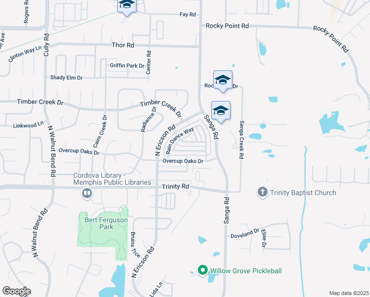 map of restaurants, bars, coffee shops, grocery stores, and more near 8704 Clear Sky Path in Memphis