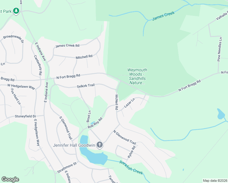 map of restaurants, bars, coffee shops, grocery stores, and more near 204 McNeil Road in Southern Pines