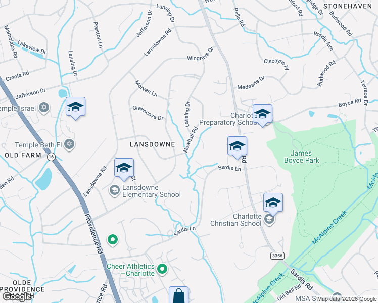 map of restaurants, bars, coffee shops, grocery stores, and more near in Charlotte