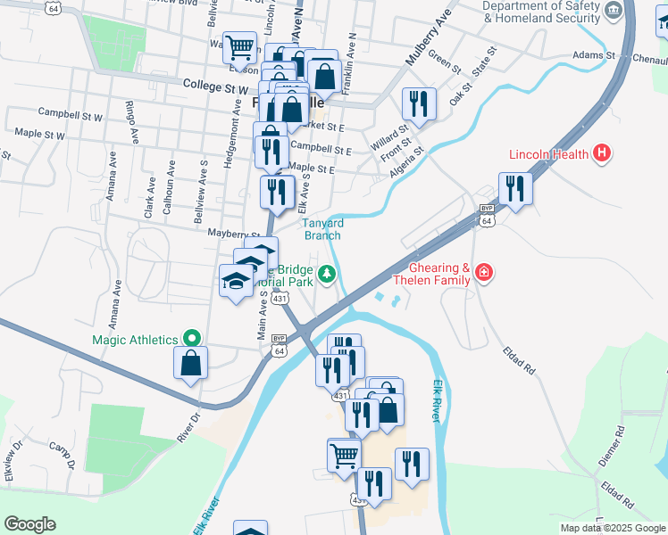 map of restaurants, bars, coffee shops, grocery stores, and more near 2010 Thornton Taylor Parkway in Fayetteville