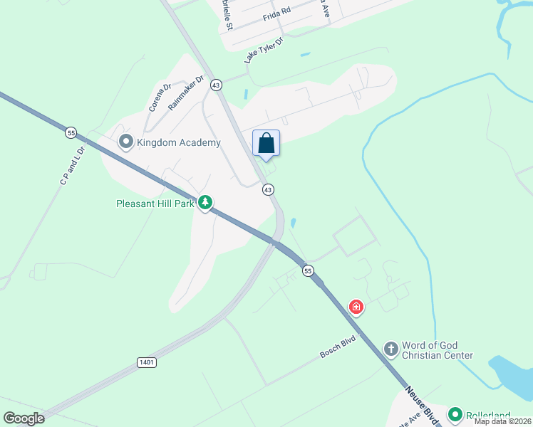 map of restaurants, bars, coffee shops, grocery stores, and more near 350 North Carolina 55 in New Bern