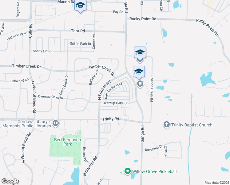 map of restaurants, bars, coffee shops, grocery stores, and more near 8683 Clear Sky Path in Memphis