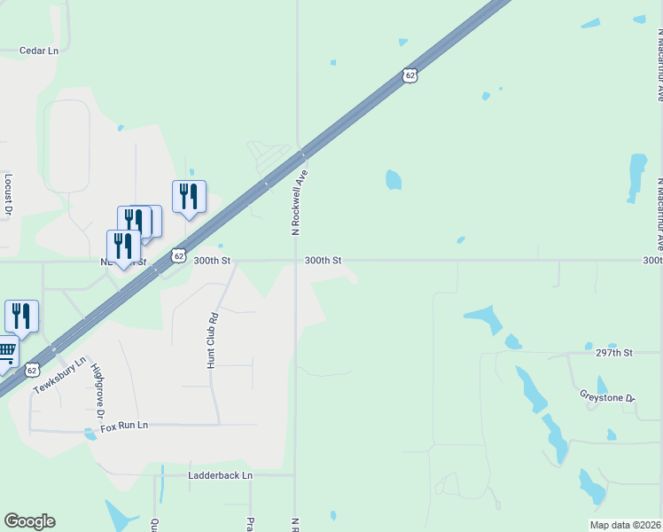 map of restaurants, bars, coffee shops, grocery stores, and more near 2122 Northwest 10th Street in Blanchard