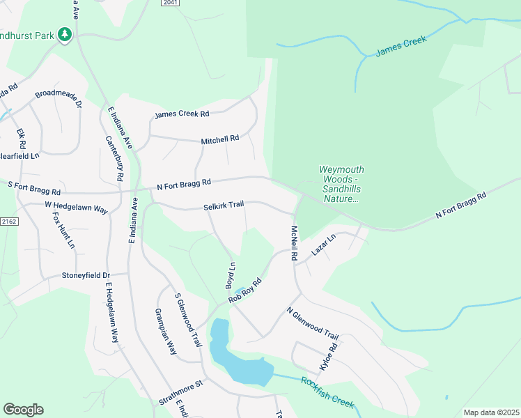 map of restaurants, bars, coffee shops, grocery stores, and more near 304 Selkirk Trail in Southern Pines